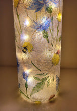 Load image into Gallery viewer, Decoupage Blue Flowers and Butterfly Bottle Lamp - Quantock Inspiration