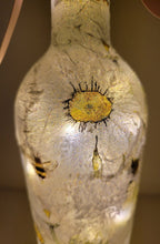 Load image into Gallery viewer, Decoupage Bumble Bee and Daisies Bottle Lamp - Quantock Inspiration