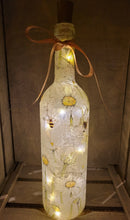 Load image into Gallery viewer, Decoupage Bumble Bee and Daisies Bottle Lamp - Quantock Inspiration