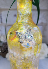 Load image into Gallery viewer, Decoupage Daffodil Wine Bottle Lamp - Quantock Inspiration