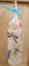 Load image into Gallery viewer, Decoupage Dragonfly Bottle Lamp - Quantock Inspiration