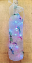 Load image into Gallery viewer, Decoupage Dragonfly Wine Bottle Lamp - Quantock Inspiration