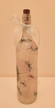 Load image into Gallery viewer, Decoupage Dragonfly Wine Bottle Lamp - Quantock Inspiration