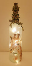 Load image into Gallery viewer, Decoupage Giraffe Bottle Lamp with Jute twine - Quantock Inspiration