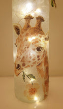 Load image into Gallery viewer, Decoupage Giraffe Bottle Lamp with Jute twine - Quantock Inspiration