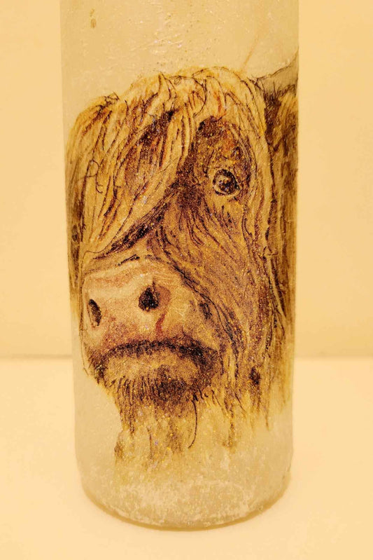 Highland Cows Bottle | Decoupage LED Lighting | Quantock Inspiration