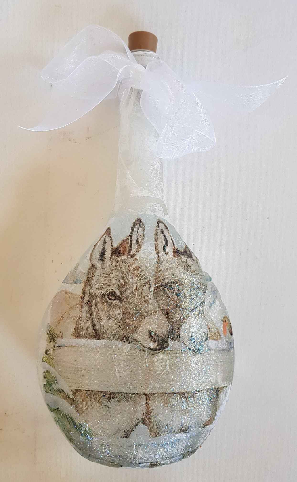 Donkey Bottle Lamp | Decoupage LED Light | Quantock Inspiration