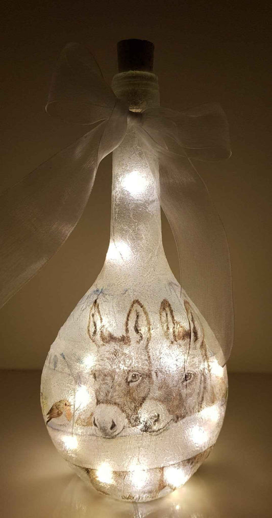 Donkey Bottle Lamp | Decoupage LED Light | Quantock Inspiration