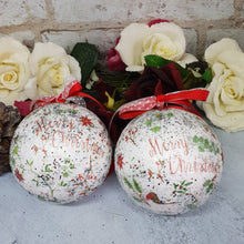 Load image into Gallery viewer, Decoupage Merry Christmas Baubles - Quantock Inspiration