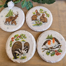 Load image into Gallery viewer, Decoupage Slate Wildlife Coasters - Quantock Inspiration