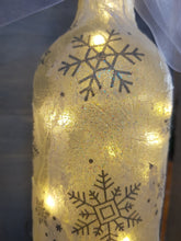 Load image into Gallery viewer, Decoupage Snowflake Light Up Bottle Lamp - Quantock Inspiration