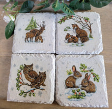 Load image into Gallery viewer, Decoupage Wildlife Slate Coasters - Quantock Inspiration