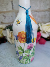 Load image into Gallery viewer, Glass bottle soap dispenser, decoupage soap dispenser, recycled bottle dispenser, soap dispenser - Quantock Inspiration