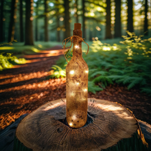 Load image into Gallery viewer, Decoupage Hedgehog Bottle Lamp