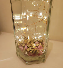 Load image into Gallery viewer, Hexagonal Bottle Lamp with Coloured Stones - Quantock Inspiration