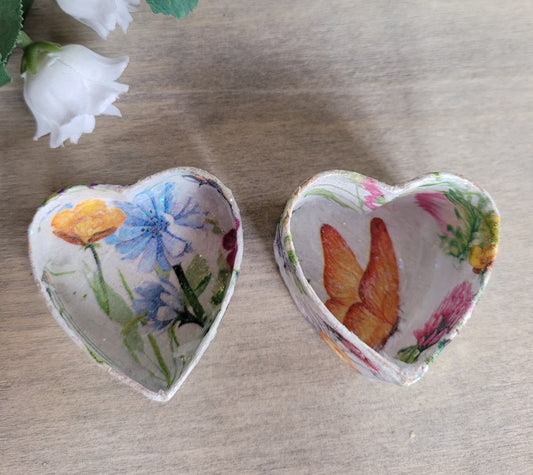 Miniature Heart Trinket Box | Decoupage | Quantock Inspiration