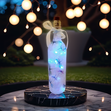 Load image into Gallery viewer, Dragonfly Bottle Lamp | Upcycled Wine Bottle Light | Handmade LED Lamp for Rustic Home or Nature Gift