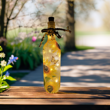 Load image into Gallery viewer, Decoupage Sunflower Bottle Lamp