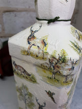 Load image into Gallery viewer, Whiskey Bottle Dispenser, Decoupage Glass Bottle Dispenser, Glass Bottle Dispenser, Recycled Bottle Dispenser - Quantock Inspiration