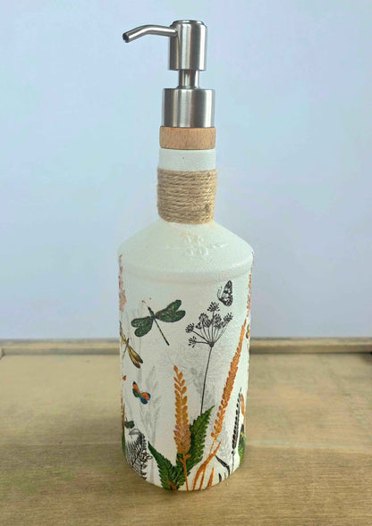 Wildflower Soap Dispenser | Recycled Glass Bathroom & Kitchen Accessory | Quantock Inspiration