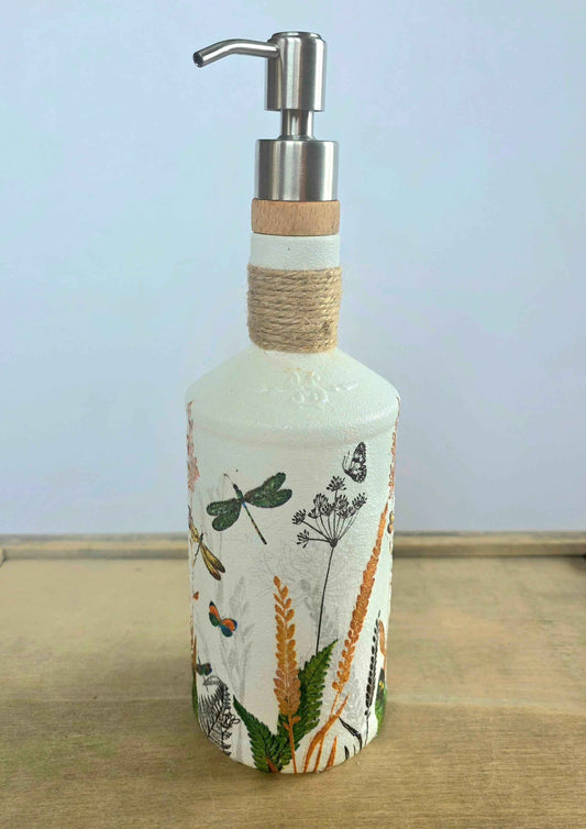 Wildflower Soap Dispenser | Recycled Glass Bathroom & Kitchen Accessory | Quantock Inspiration