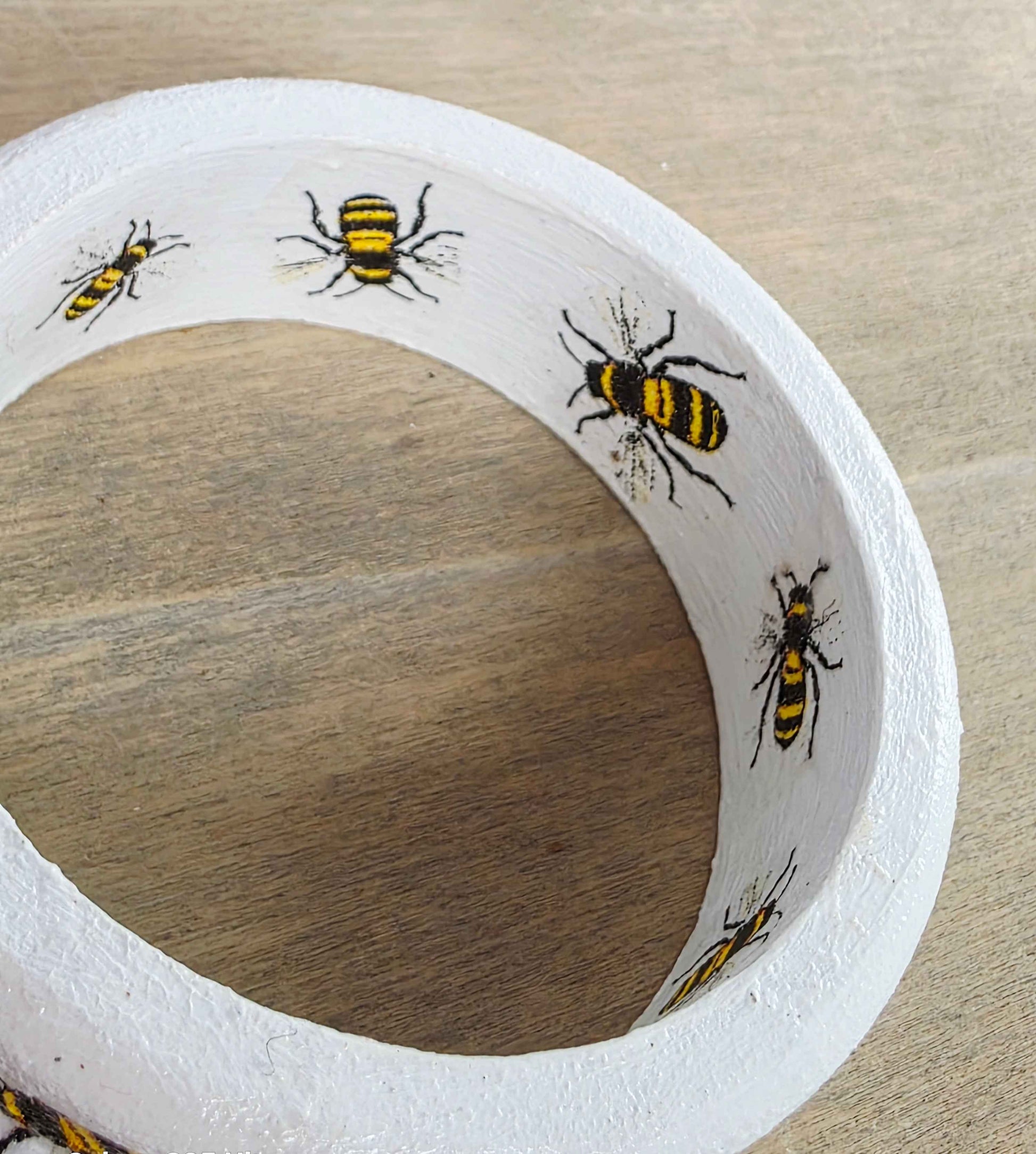 Wooden Bee Bangle | Handmade Decoupage Bracelet | Quantock Inspiration