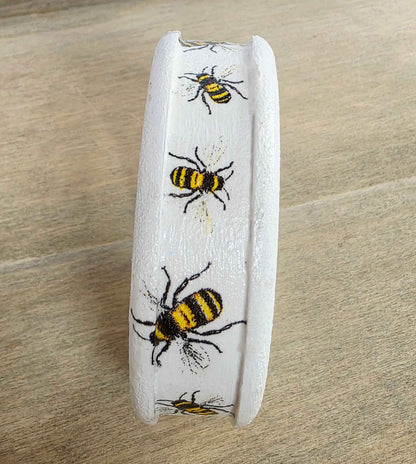 Wooden Bee Bangle | Handmade Decoupage Bracelet | Quantock Inspiration