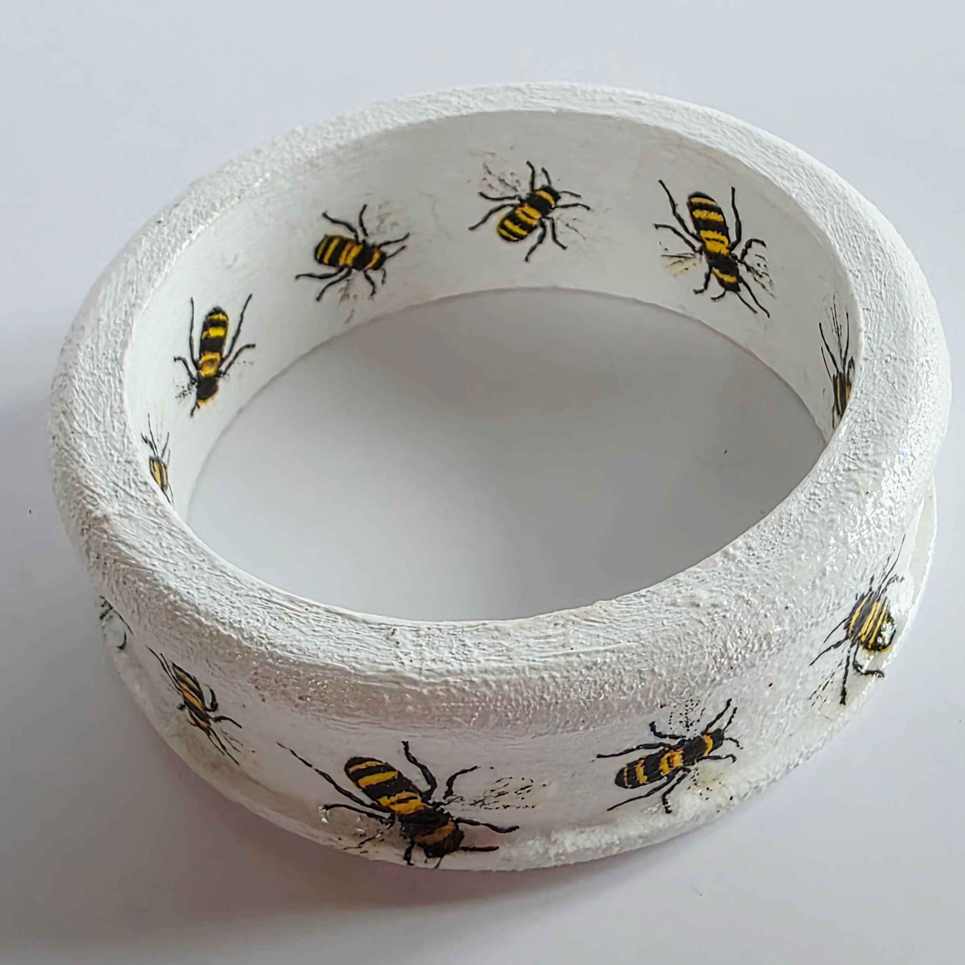Wooden Bee Bangle | Handmade Decoupage Bracelet | Quantock Inspiration