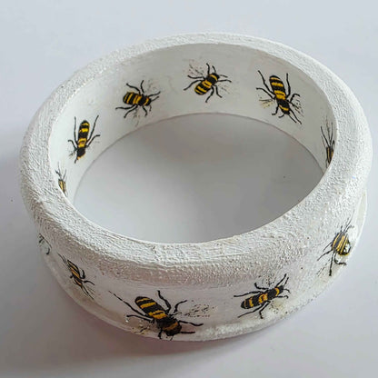 Wooden Bee Bangle | Handmade Decoupage Bracelet | Quantock Inspiration