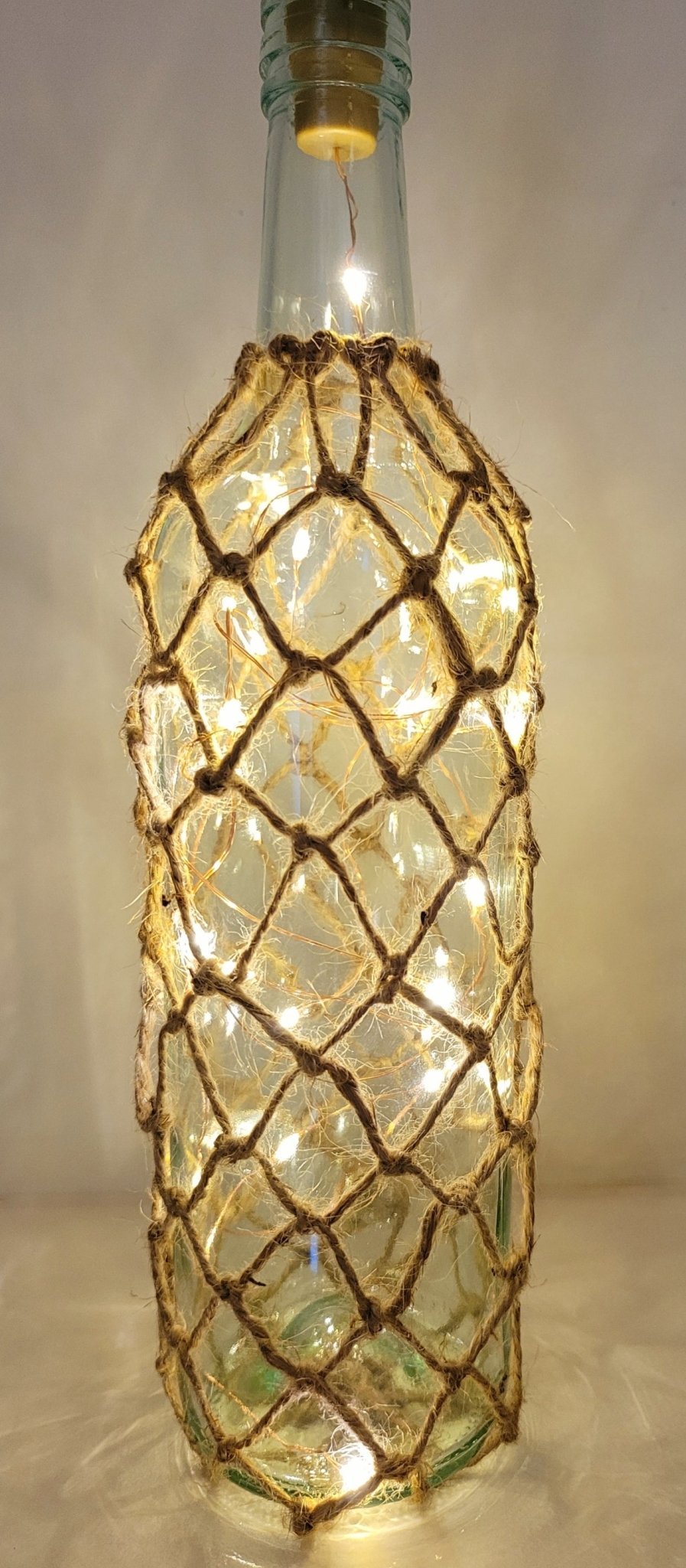 Braided Bottle Lamp with Lights - Quantock Inspiration