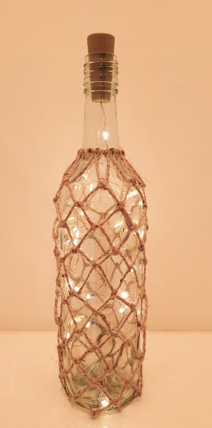 Braided Bottle Lamp with Lights - Quantock Inspiration