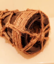 Load image into Gallery viewer, Braided Green Glass Bottle Lamp - Jute twine around the bottom of a green glass wine bottle
