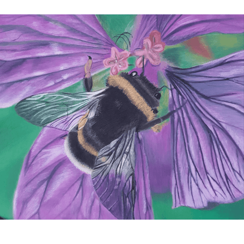 Bumble Bee Pastel Painting - Quantock Inspiration