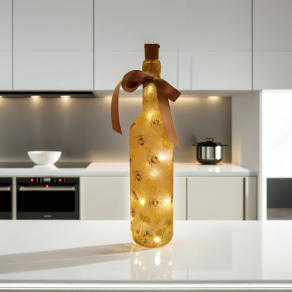 Decoupage Bumble Bee Bottle Light