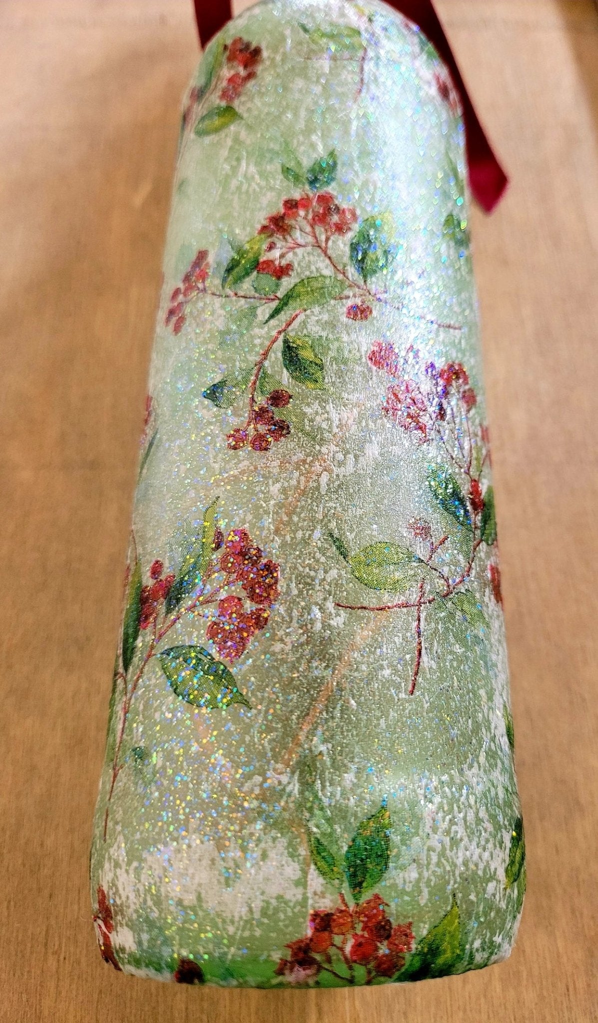 Decoupage Berry Leaf Bottle Lamp - Quantock Inspiration
