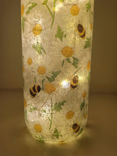 Load image into Gallery viewer, Decoupage Bumble Bee and Daisies Bottle Lamp - Quantock Inspiration
