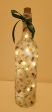 Load image into Gallery viewer, Decoupage Bumble Bee and Daisies Bottle Lamp - Quantock Inspiration
