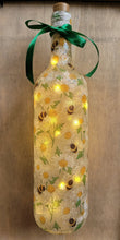 Load image into Gallery viewer, Decoupage Bumble Bee and Daisies Bottle Lamp - Quantock Inspiration

