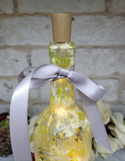 Decoupage Bumble Bee Bottle Light - Quantock Inspiration