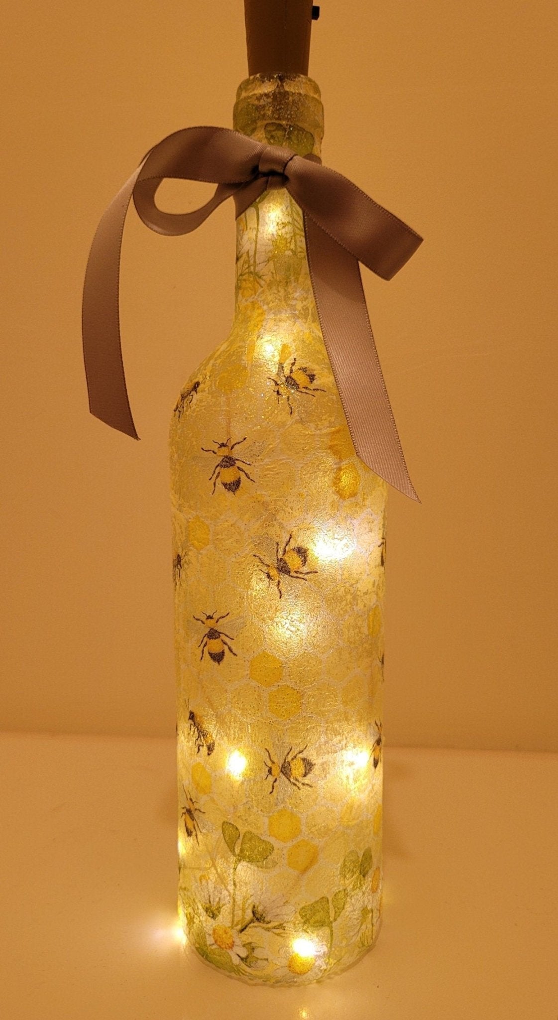 Decoupage Bumble Bee Bottle Light - Quantock Inspiration