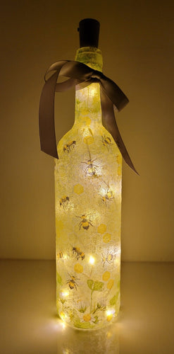 Decoupage Bumble Bee Bottle Light - Quantock Inspiration