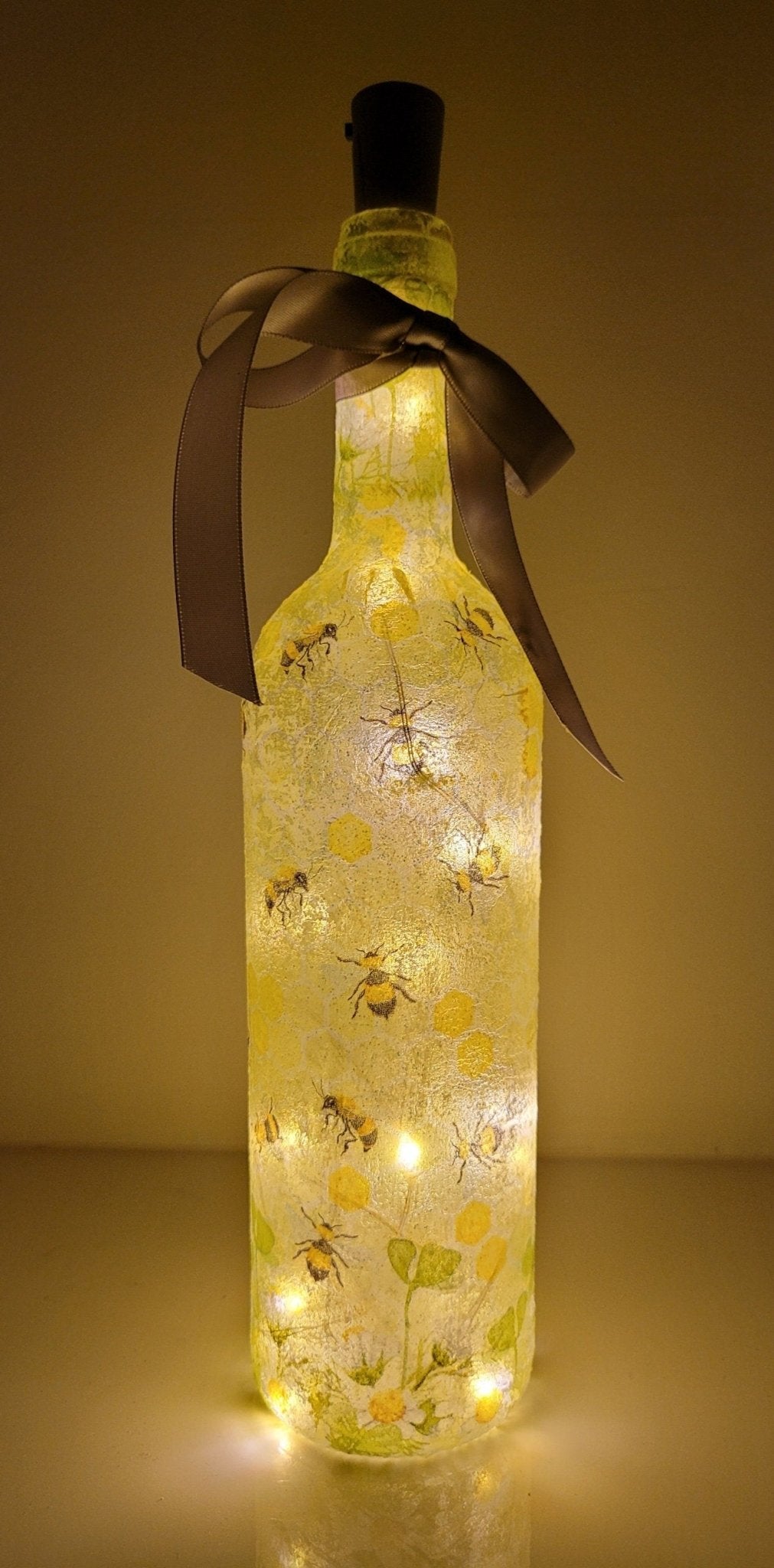 Decoupage Bumble Bee Bottle Light - Quantock Inspiration