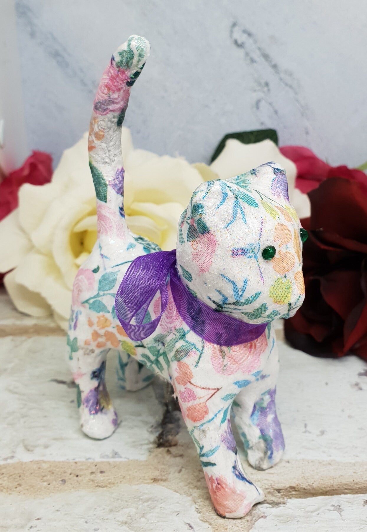 Decoupage Cat Ring Holder - Quantock Inspiration