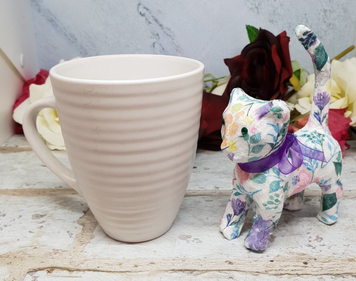 Decoupage Cat Ring Holder - Quantock Inspiration