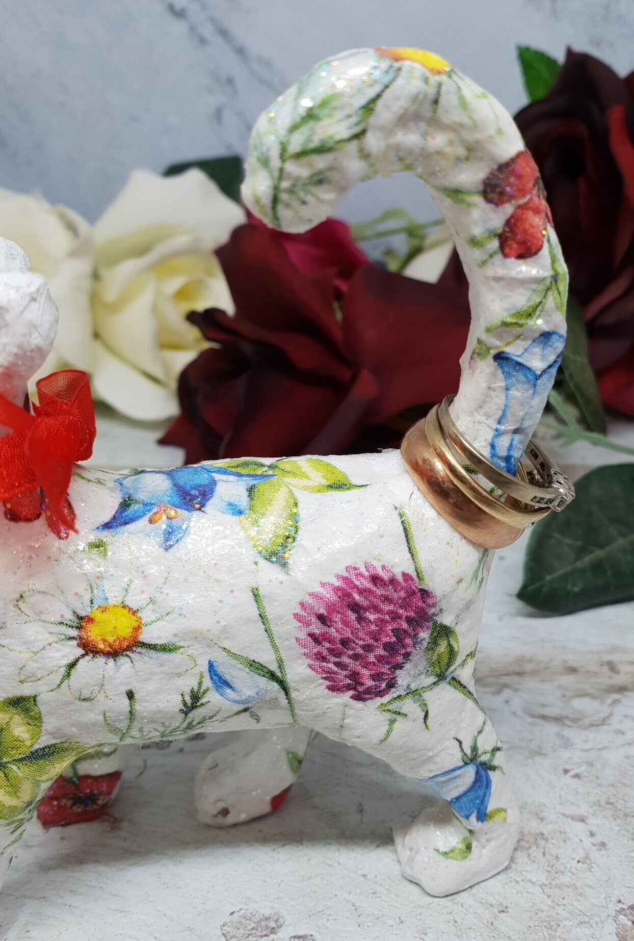 Decoupage Cat Ring Tidy - Quantock Inspiration