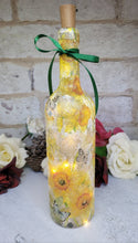 Load image into Gallery viewer, Decoupage Daffodil Wine Bottle Lamp - Quantock Inspiration
