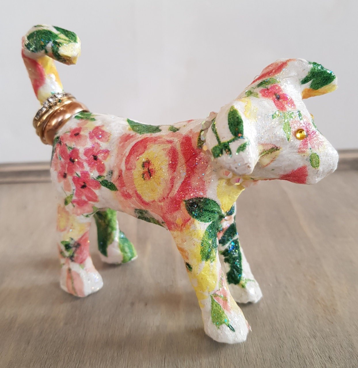 Decoupage Dog Ring Holder - Quantock Inspiration