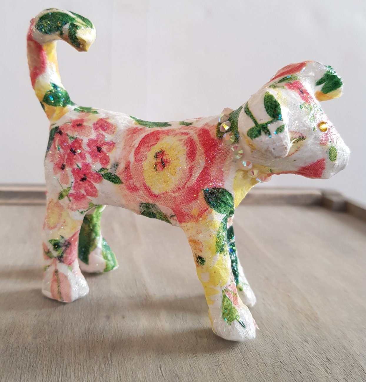Decoupage Dog Ring Holder - Quantock Inspiration