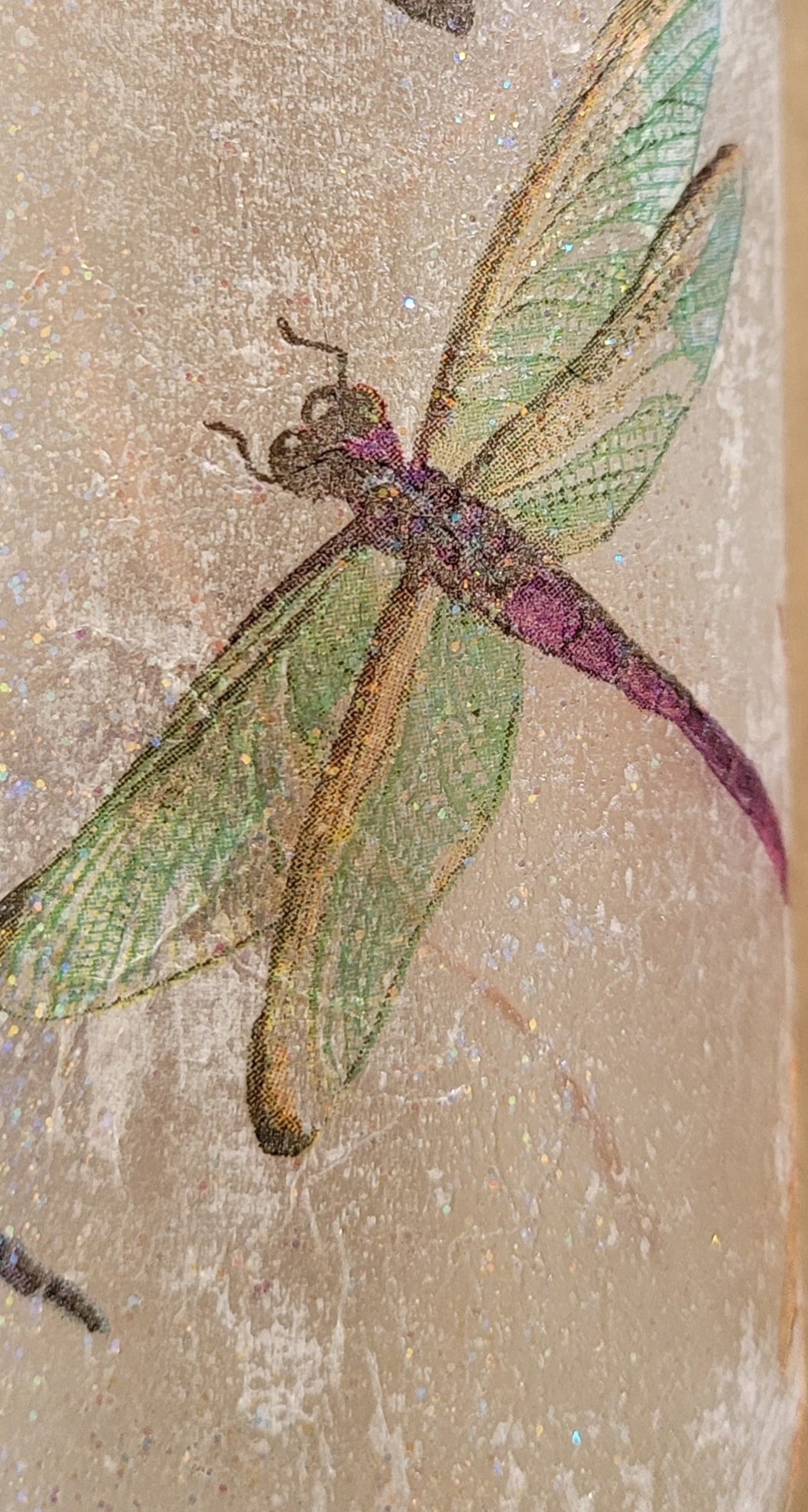 Decoupage Dragonfly Bottle Lamp - Quantock Inspiration