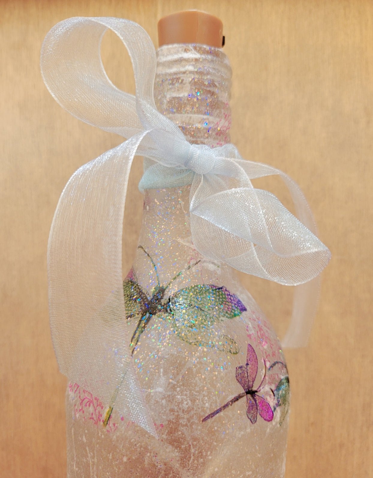 Decoupage Dragonfly Wine Bottle Lamp - Quantock Inspiration
